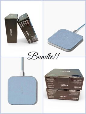 Courant Catch 1 Wireless Chargers Pebble Grain Vegan Italian Leather NWT BNIB x2